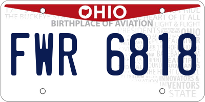 OH license plate FWR6818