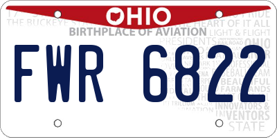 OH license plate FWR6822