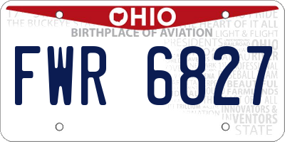 OH license plate FWR6827