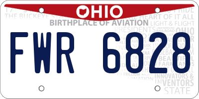 OH license plate FWR6828