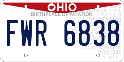 OH license plate FWR6838