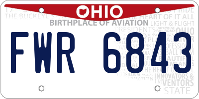 OH license plate FWR6843