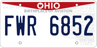 OH license plate FWR6852