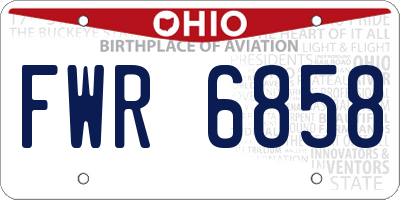 OH license plate FWR6858