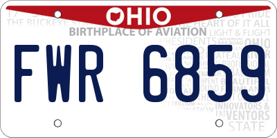 OH license plate FWR6859