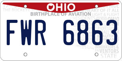 OH license plate FWR6863