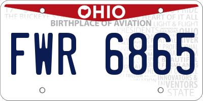 OH license plate FWR6865