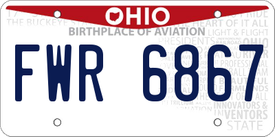 OH license plate FWR6867