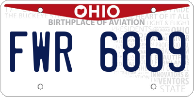 OH license plate FWR6869