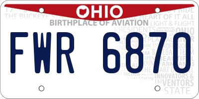 OH license plate FWR6870