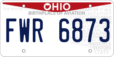 OH license plate FWR6873