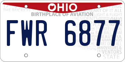 OH license plate FWR6877