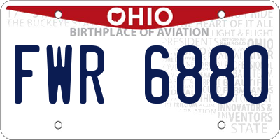 OH license plate FWR6880
