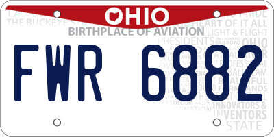 OH license plate FWR6882