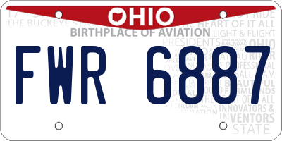 OH license plate FWR6887