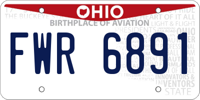 OH license plate FWR6891