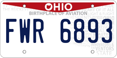 OH license plate FWR6893