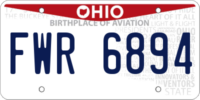 OH license plate FWR6894
