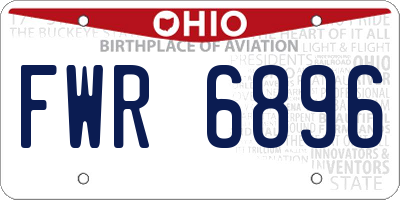 OH license plate FWR6896
