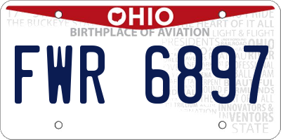 OH license plate FWR6897