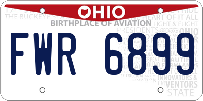 OH license plate FWR6899