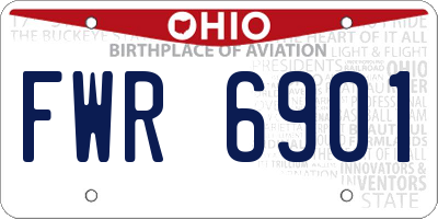 OH license plate FWR6901