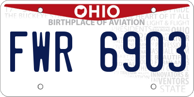 OH license plate FWR6903
