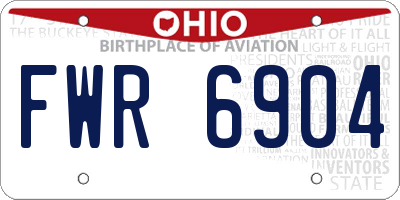 OH license plate FWR6904