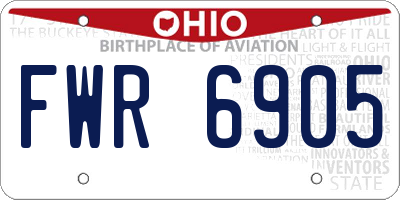 OH license plate FWR6905