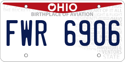 OH license plate FWR6906