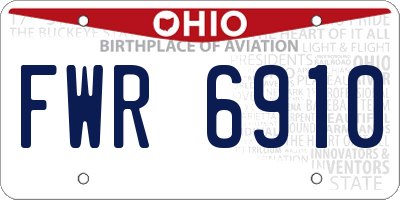 OH license plate FWR6910