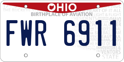 OH license plate FWR6911