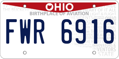 OH license plate FWR6916