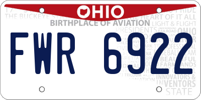 OH license plate FWR6922