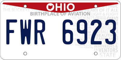 OH license plate FWR6923