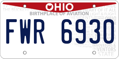 OH license plate FWR6930