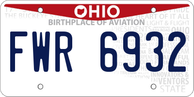 OH license plate FWR6932