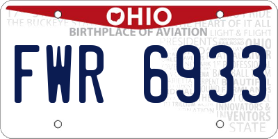 OH license plate FWR6933