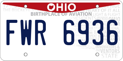 OH license plate FWR6936