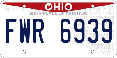 OH license plate FWR6939