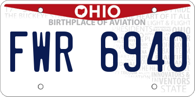OH license plate FWR6940
