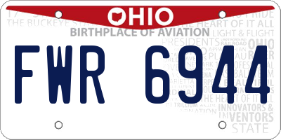 OH license plate FWR6944