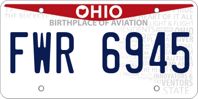 OH license plate FWR6945