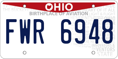 OH license plate FWR6948