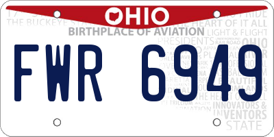 OH license plate FWR6949