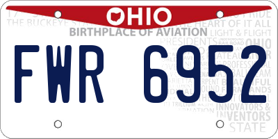 OH license plate FWR6952