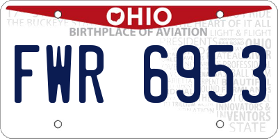 OH license plate FWR6953