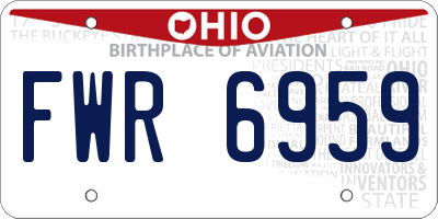 OH license plate FWR6959