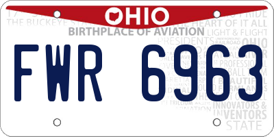 OH license plate FWR6963
