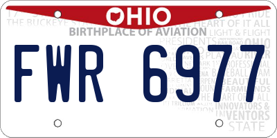 OH license plate FWR6977